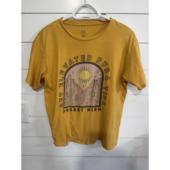 Pura Vida Tops - Pura Vida Desert Oversize T-shirt Desert Mustard Yellow Small Petite